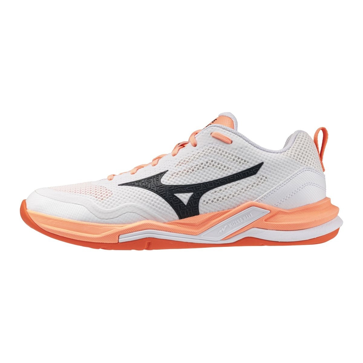 Mizuno WAVE STEALTH PRO / White/Black/Flamingo Coral / 40.0/6.5 – obrázek 1