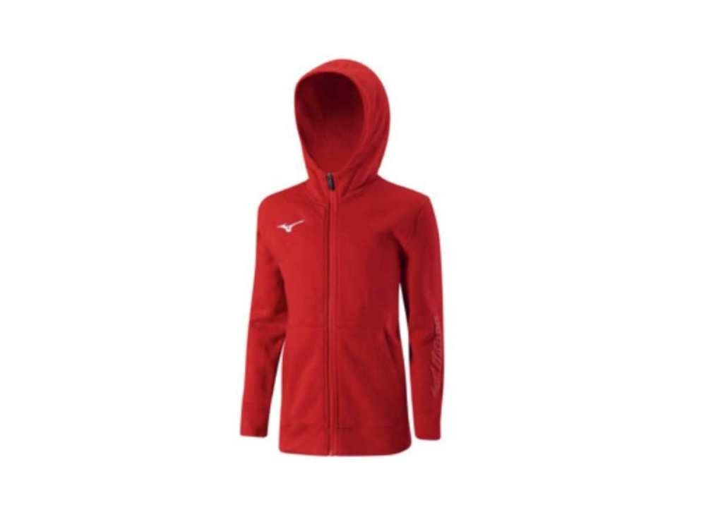 Mizuno JR Sweat FZ Hoodie / Red / 116 – obrázek 1