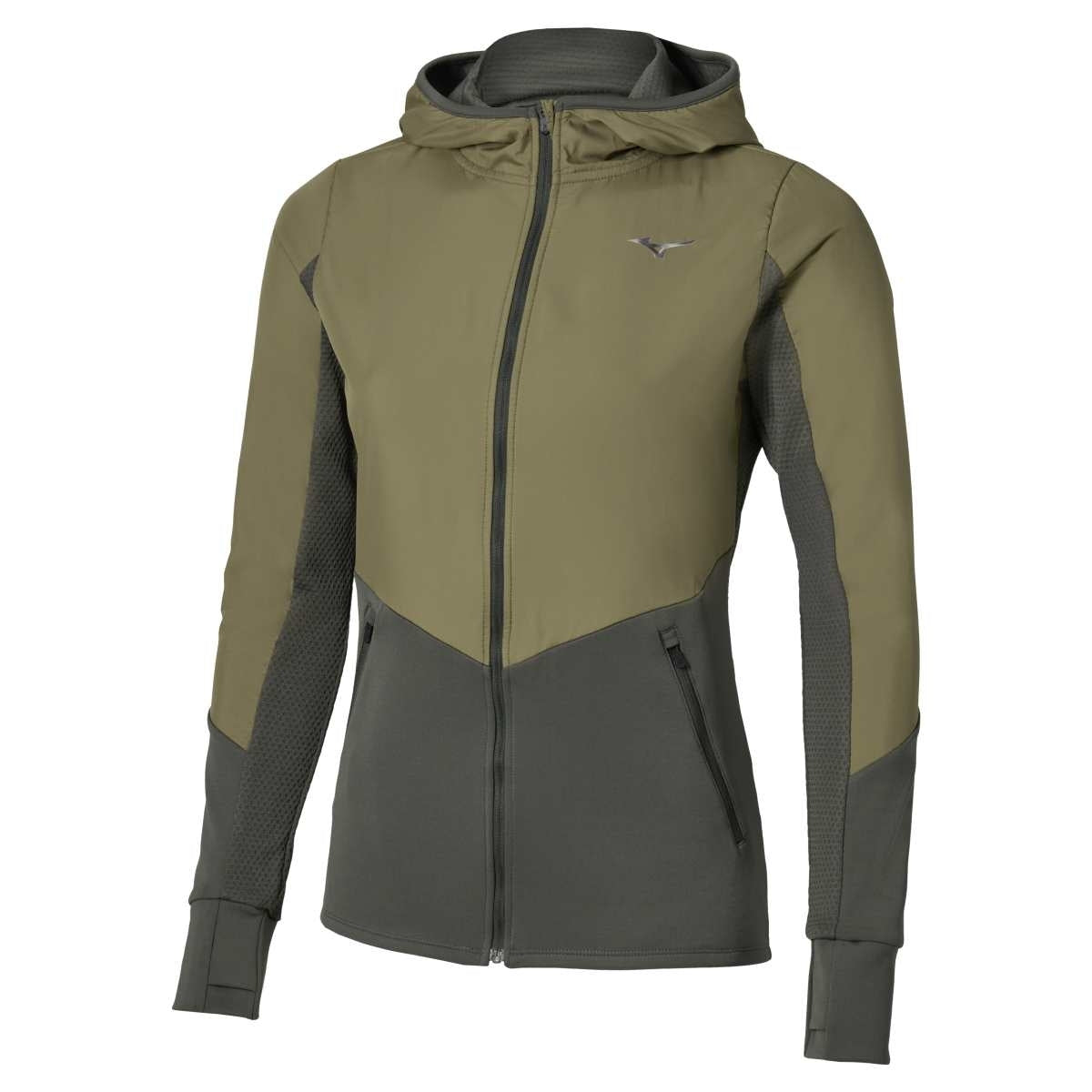 Mizuno Active Warmalite Hybrid Full Zip Hooded Long Sleeve Top  / Forest Night / L – obrázek 1