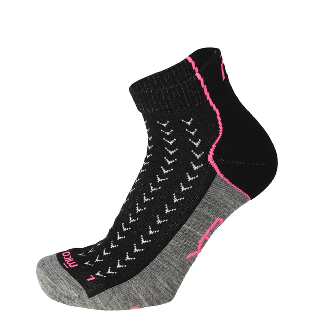 Mico LIGHT W. ODORZERO  RUN WMN ANKLE SOCK, NERO/FUCSIA FLUO, S – obrázek 1