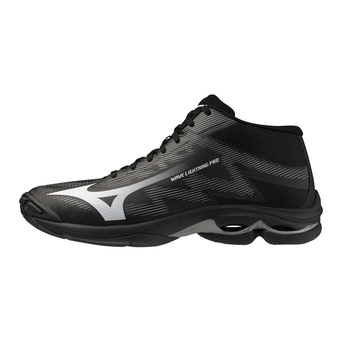 Mizuno WAVE LIGHTNING PRO MID / Black/White/Ultimate Gray / 36.5/4.0 – obrázek 1