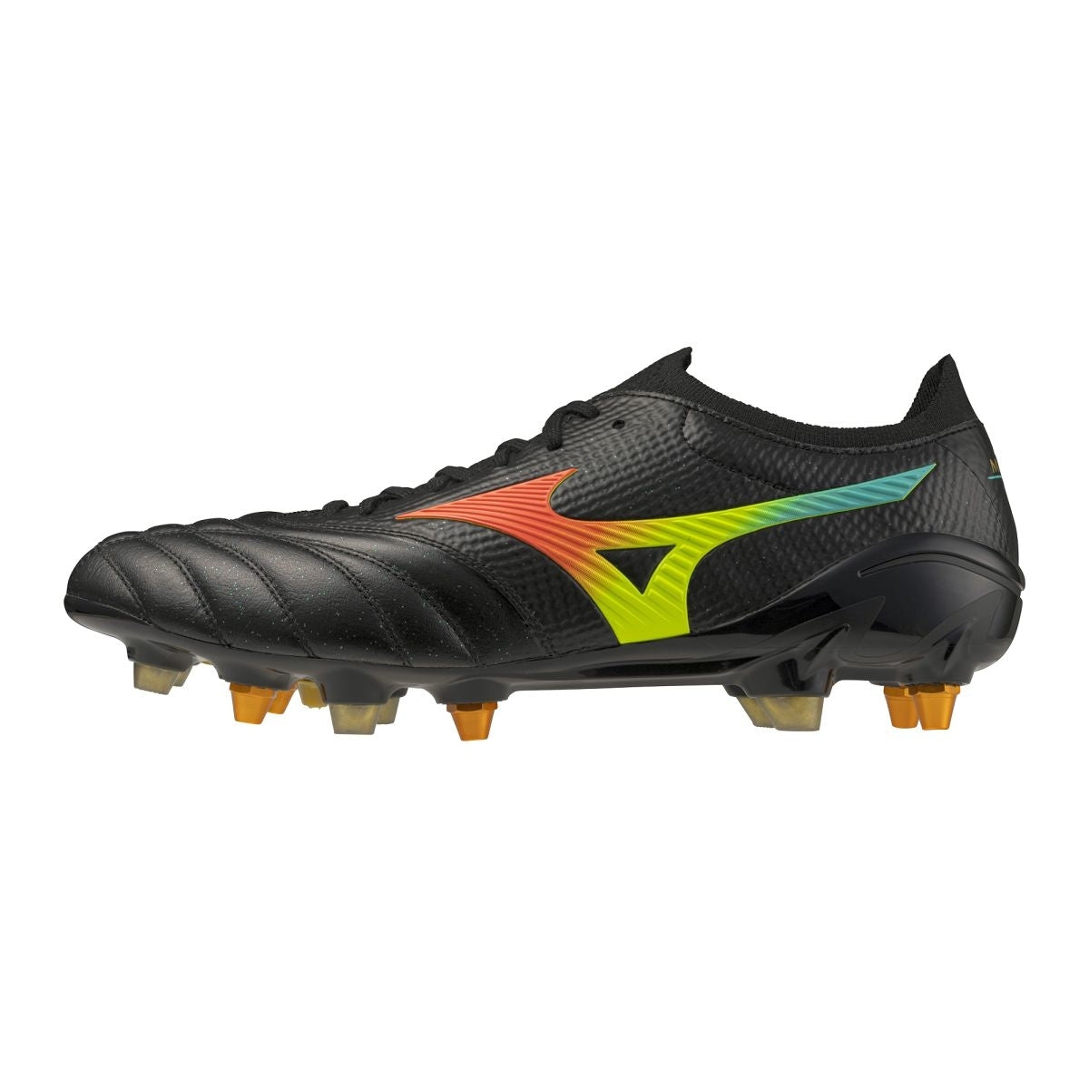 Mizuno MORELIA NEO V ? JAPAN MIX / Black/Lava Orange/Arcadia / 39.0/6.0 – obrázek 1