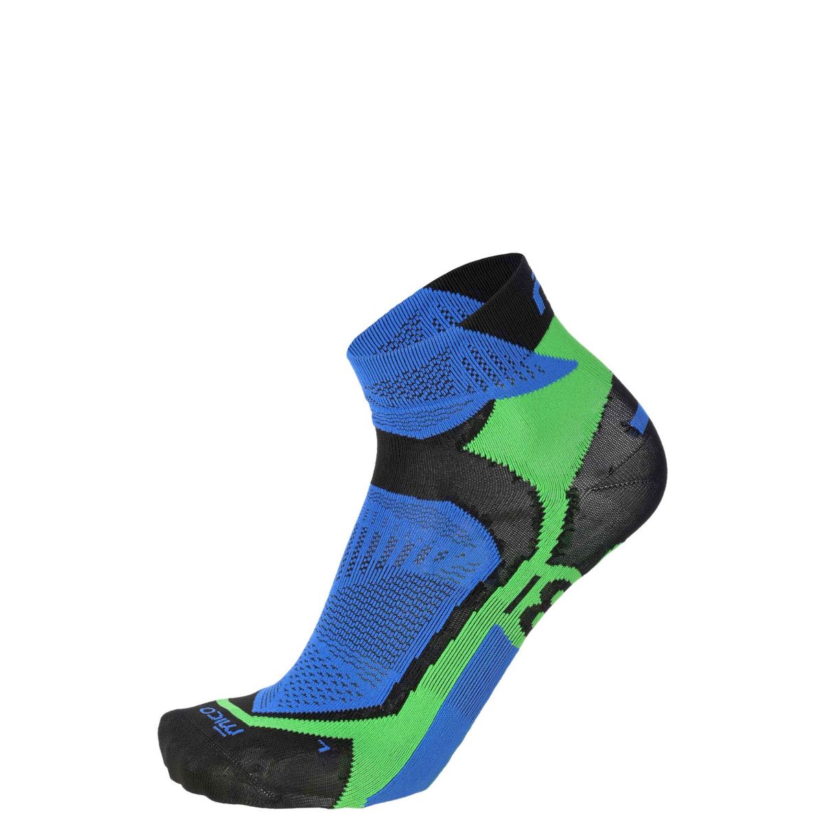 Mico X-LIGHT X-PERFORMANCE RUN ANKLE SOCKS, NERO/VERDE FLUO, M – obrázek 1
