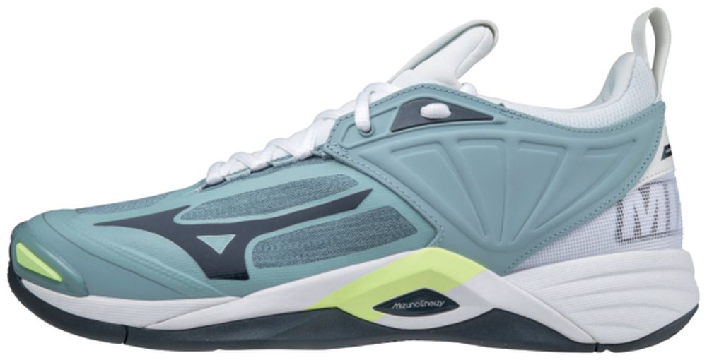 Mizuno WAVE MOMENTUM 2 / Stone Blue/Stratified Sea/Neo Lime / 50.0/14.0 – obrázek 1