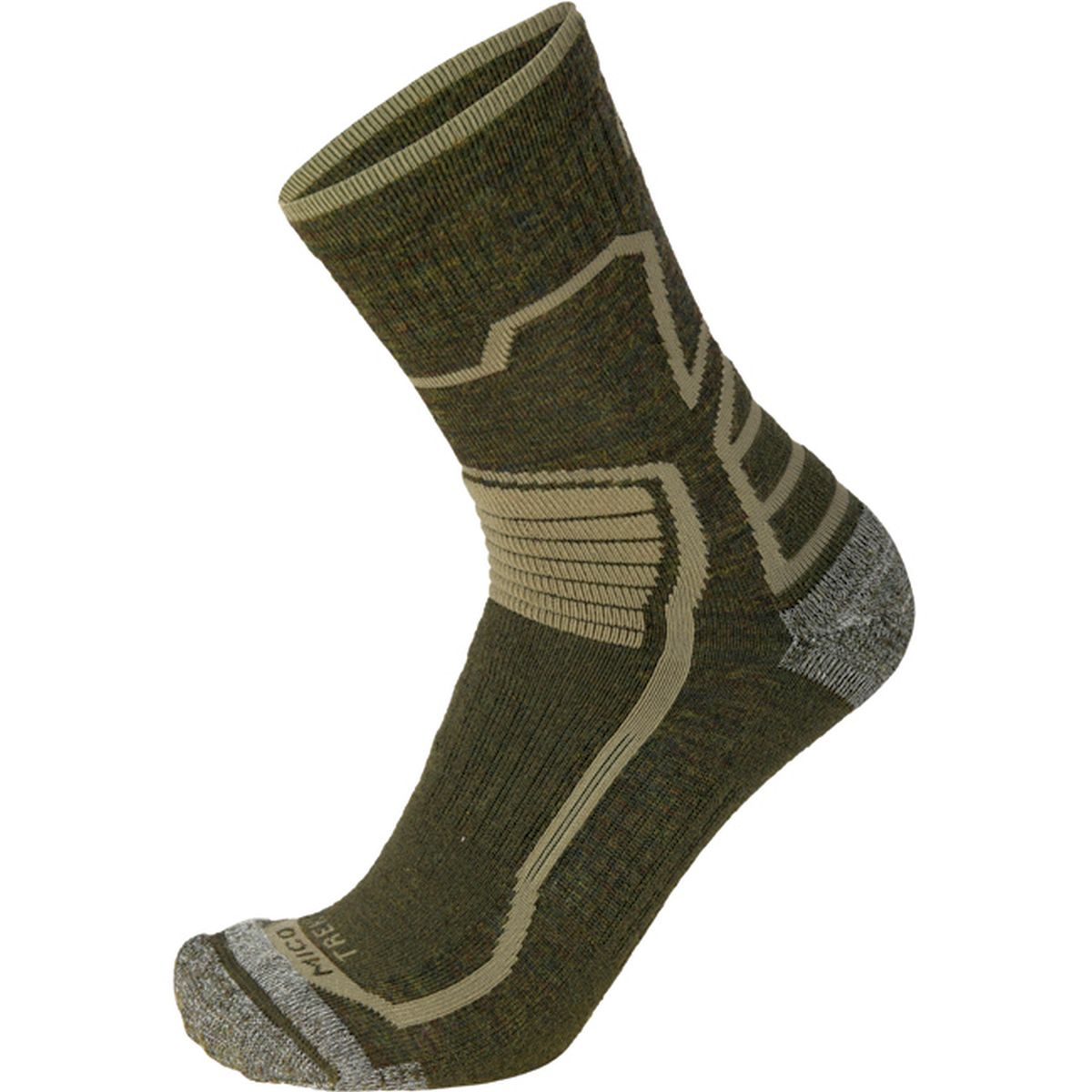 Mico MEDUM W. TREK CREW SOCKS MERINO, VERDE MELANGE, S – obrázek 1