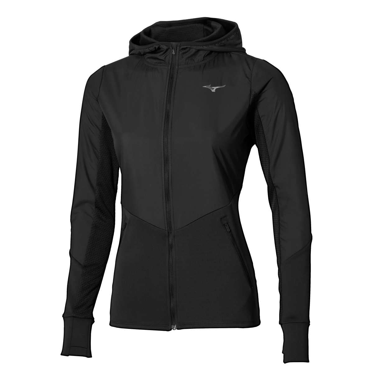 Mizuno Active Warmalite Hybrid Full Zip Hooded Long Sleeve Top  / Black / L – obrázek 1