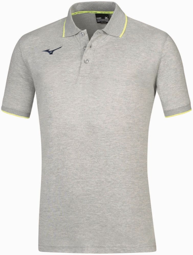 Mizuno Men Mizuno Polo/Heather Grey/Yellow Fluo/XL – obrázek 1