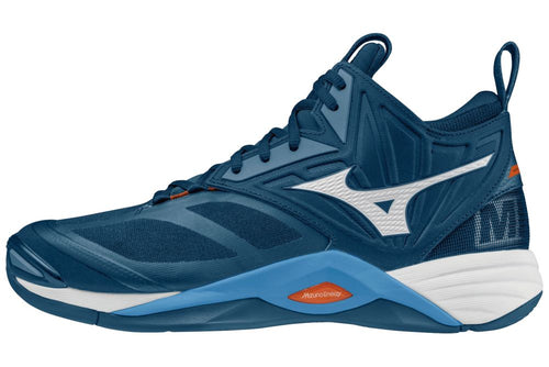 Mizuno WAVE MOMENTUM 2 MID / Dark Denim / White  / Scarlet Ibis  / 51.0/15.0 – obrázek 1