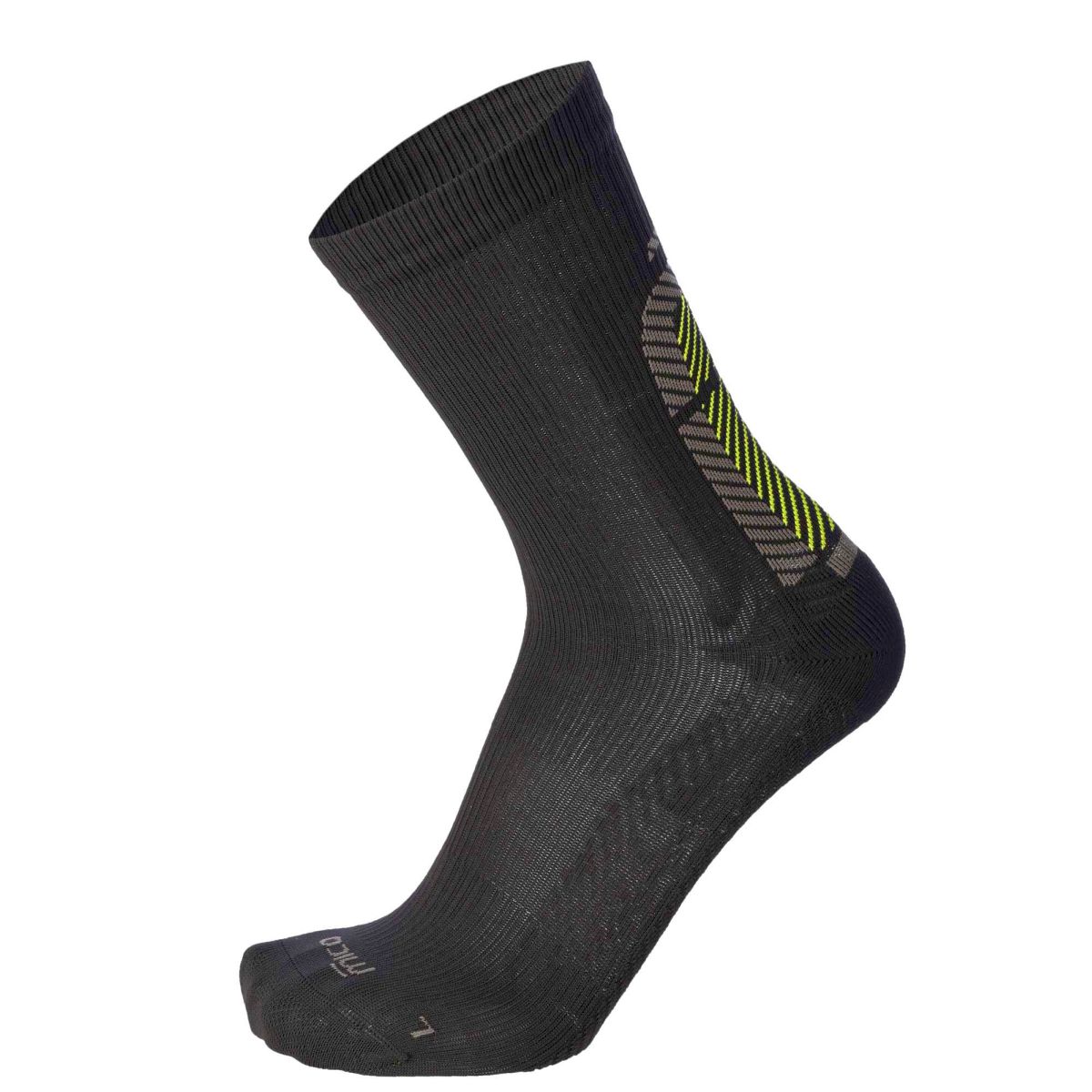 Mico LIGHT WEIGHT X-PERF TRAIL RUN CREW SOCK, NERO/GIALLO FLUO, S – obrázek 1