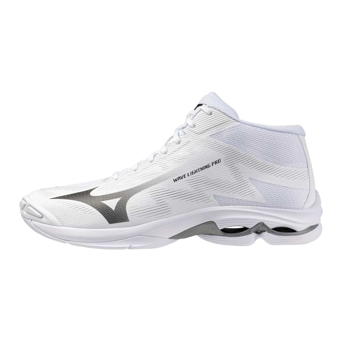 Mizuno WAVE LIGHTNING PRO MID / White/Black/Ultimate Gray / 37.0/4.5 – obrázek 1