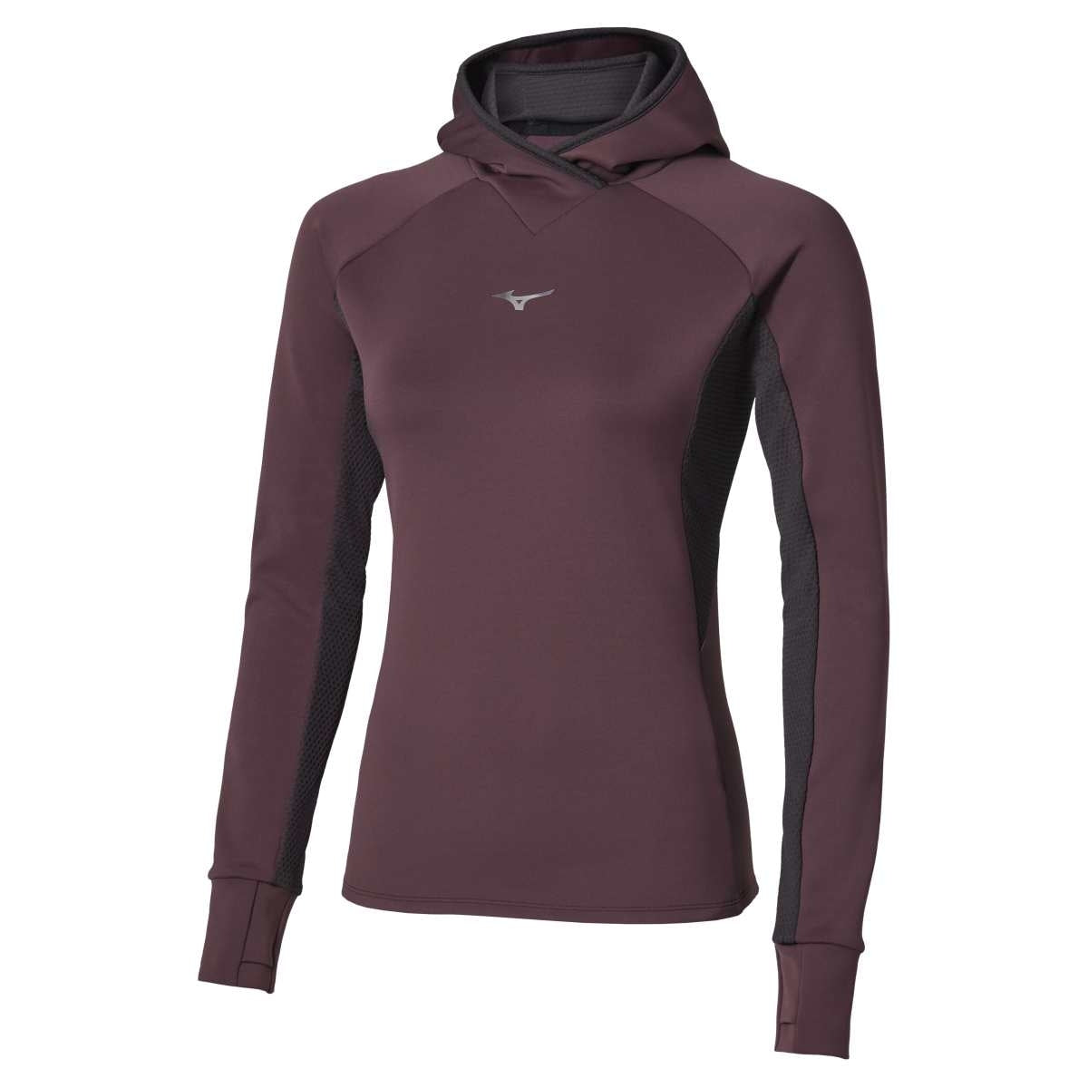 Mizuno Active Warmalite Hooded Long Sleeve Top / Raisin / L – obrázek 1