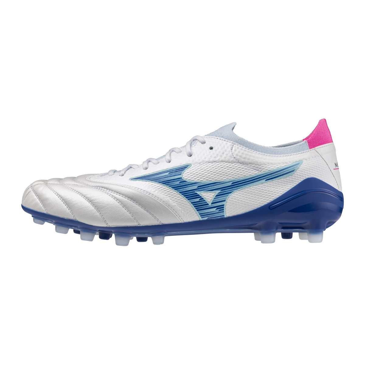 Mizuno MORELIA NEO IV ? ELITE AG(U) / White/Tanager Turquoise/Pink Tetra / 47.0/12.0 – obrázek 1