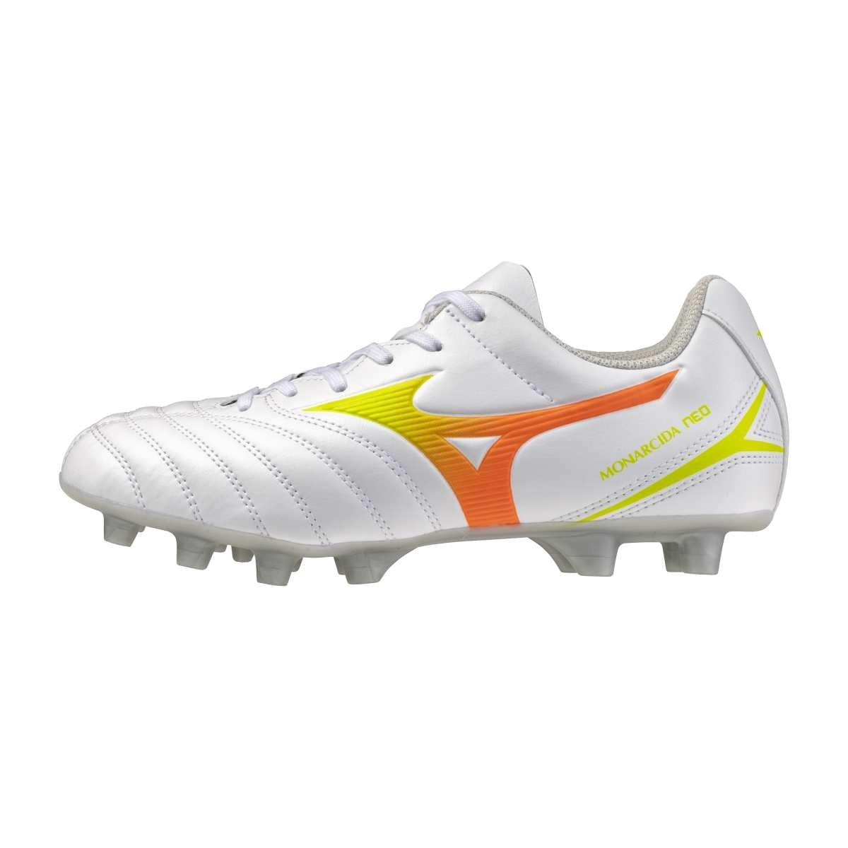 Mizuno MONARCIDA NEO III SELECT Jr FG / White/Evening Primrose/Lava Orange / 32.5/1.0 – obrázek 1