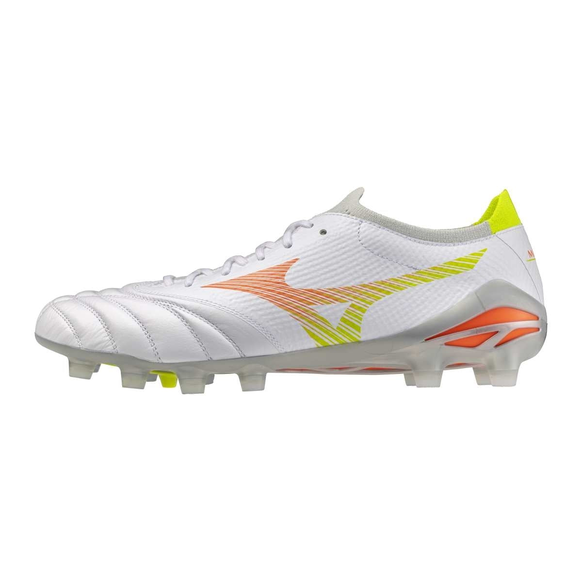 Mizuno MORELIA NEO V ? PRO FG / White/Lava Orange/Evening Primrose / 39.0/6.0 – obrázek 1