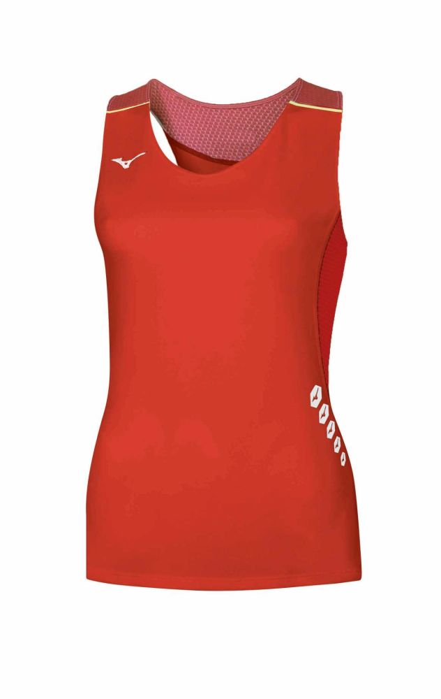 Mizuno Premium JPN Singlet/Red/Red/XL – obrázek 1