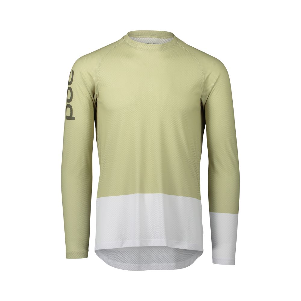 Poc MTB Pure LS Jersey Prehnite Green/Hydrogen White SML – obrázek 1