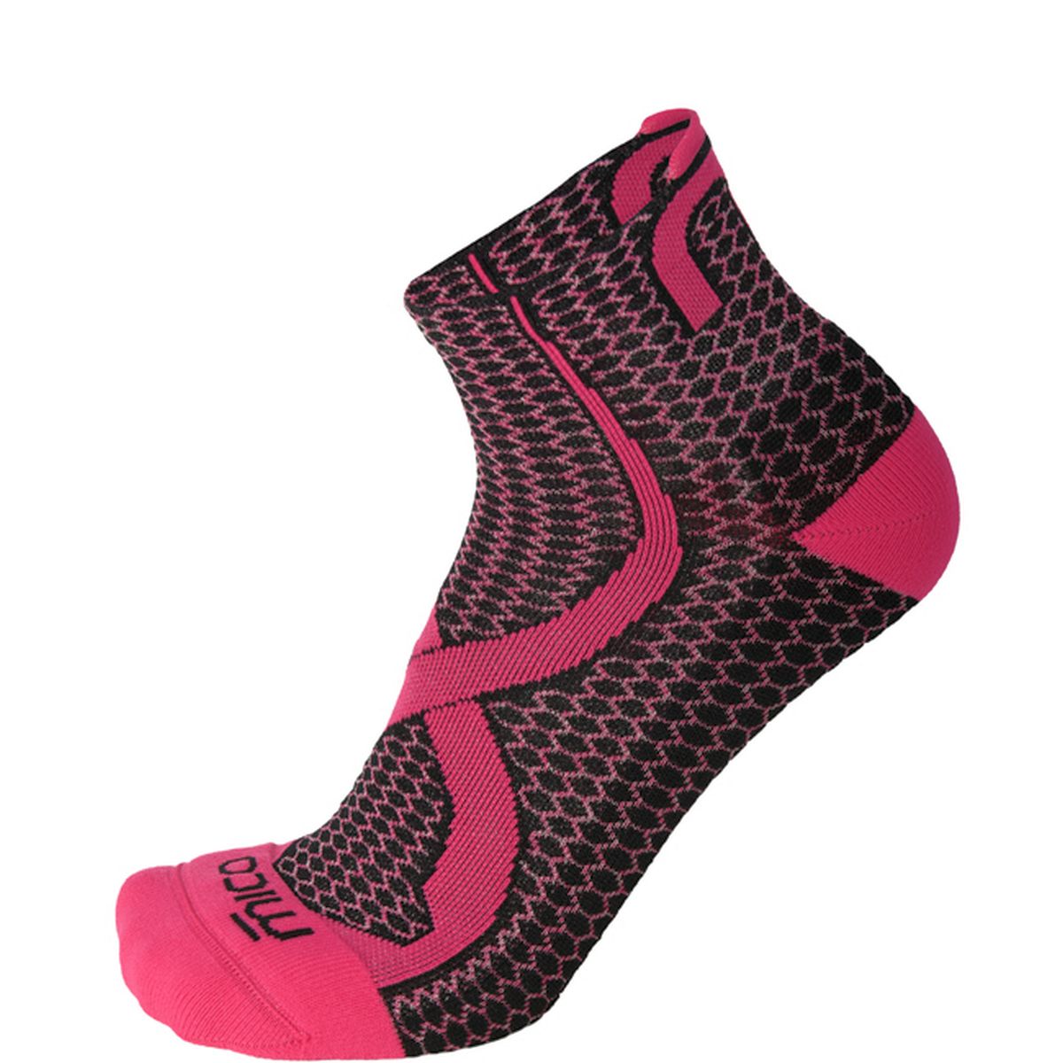 Mico LIGHT W. ANKLE TRAIL RUN SOCKS ODOR ZERO, NERO/FUCSIA, S – obrázek 1