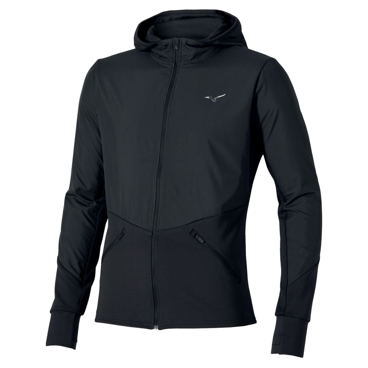 Mizuno Active Warmalite Hybrid Full Zip Hooded Long Sleeve Top  / Black / L – obrázek 1