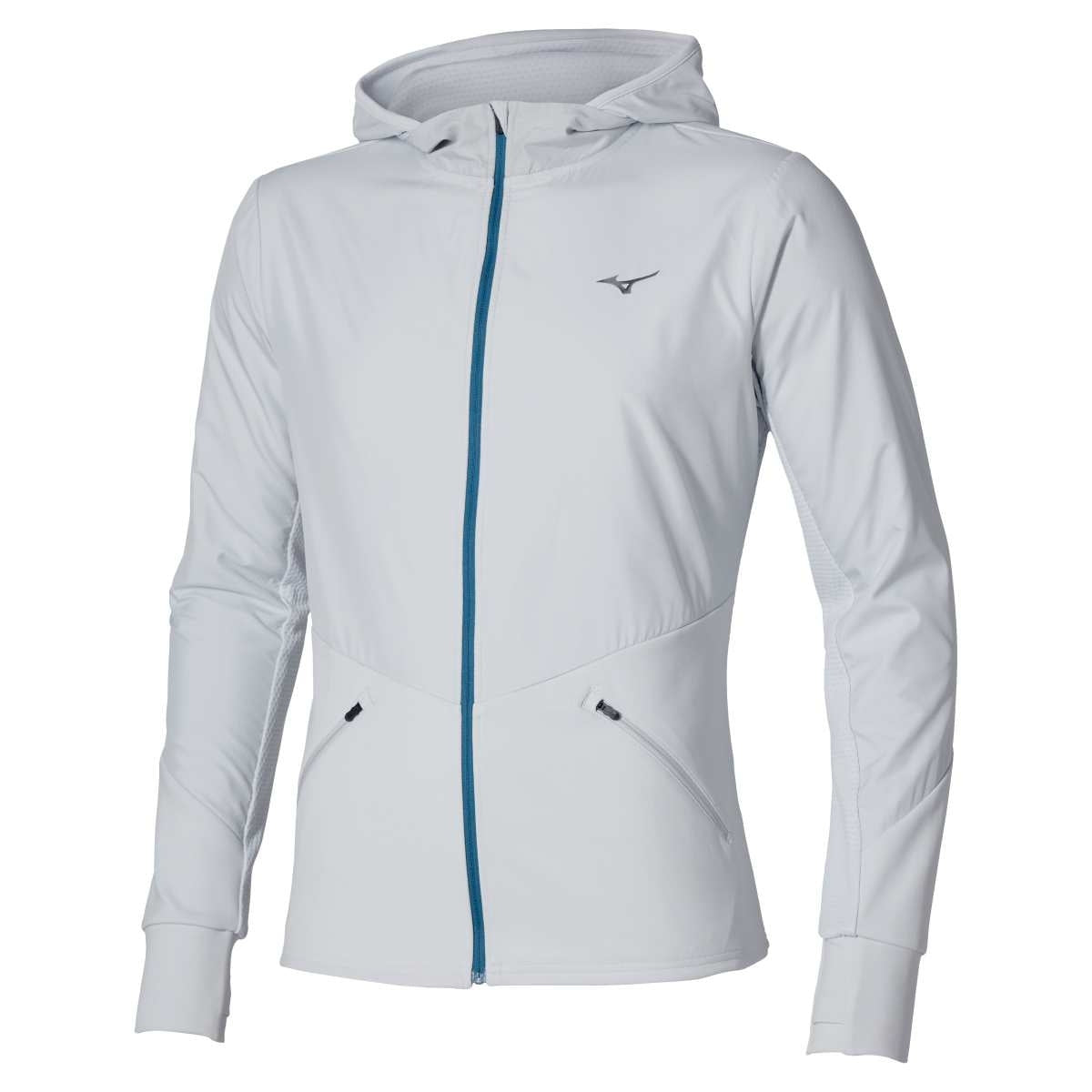 Mizuno Active Warmalite Hybrid Full Zip Hooded Long Sleeve Top  / Cloudscape / L – obrázek 1