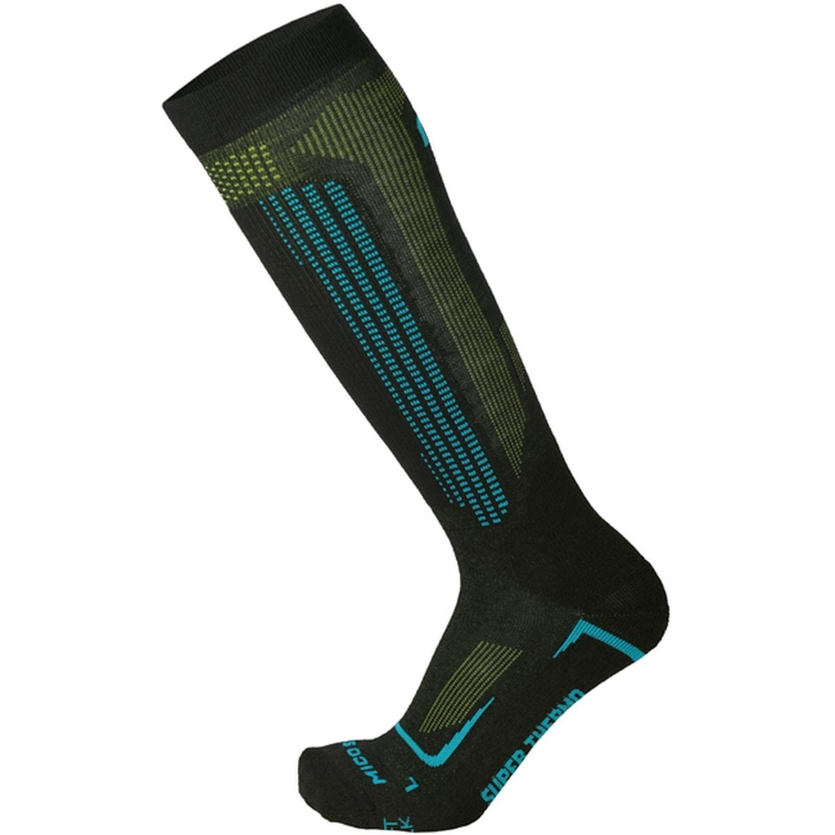 Mico CALZA SKI SUPERTHERMO PRIMALOFT-SETA MED, NERO/TURCHESE, L – obrázek 1