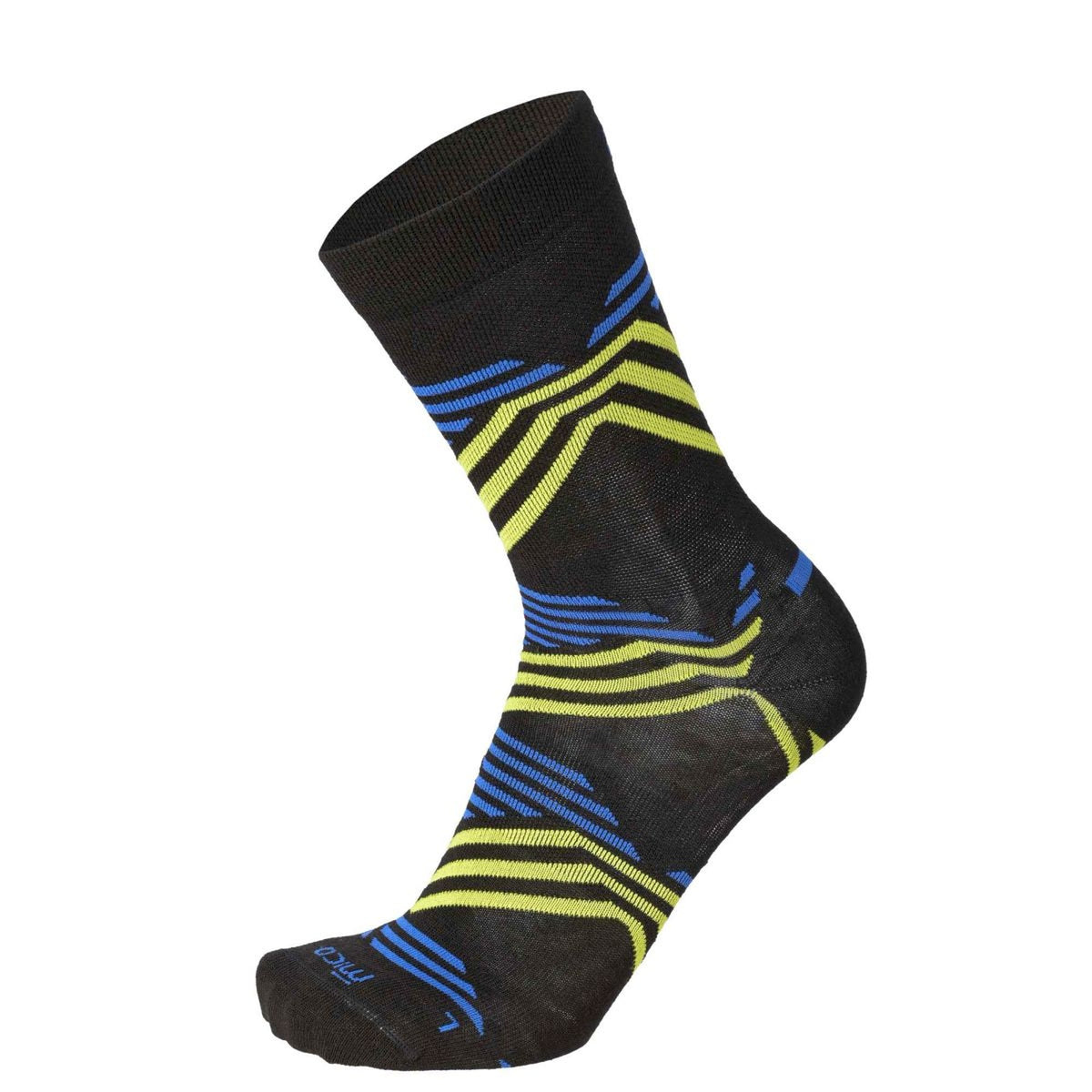 Mico LIGHT W. NATURAL MERINO RUN CREW SOCK, NERO/AZZURRO, S – obrázek 1