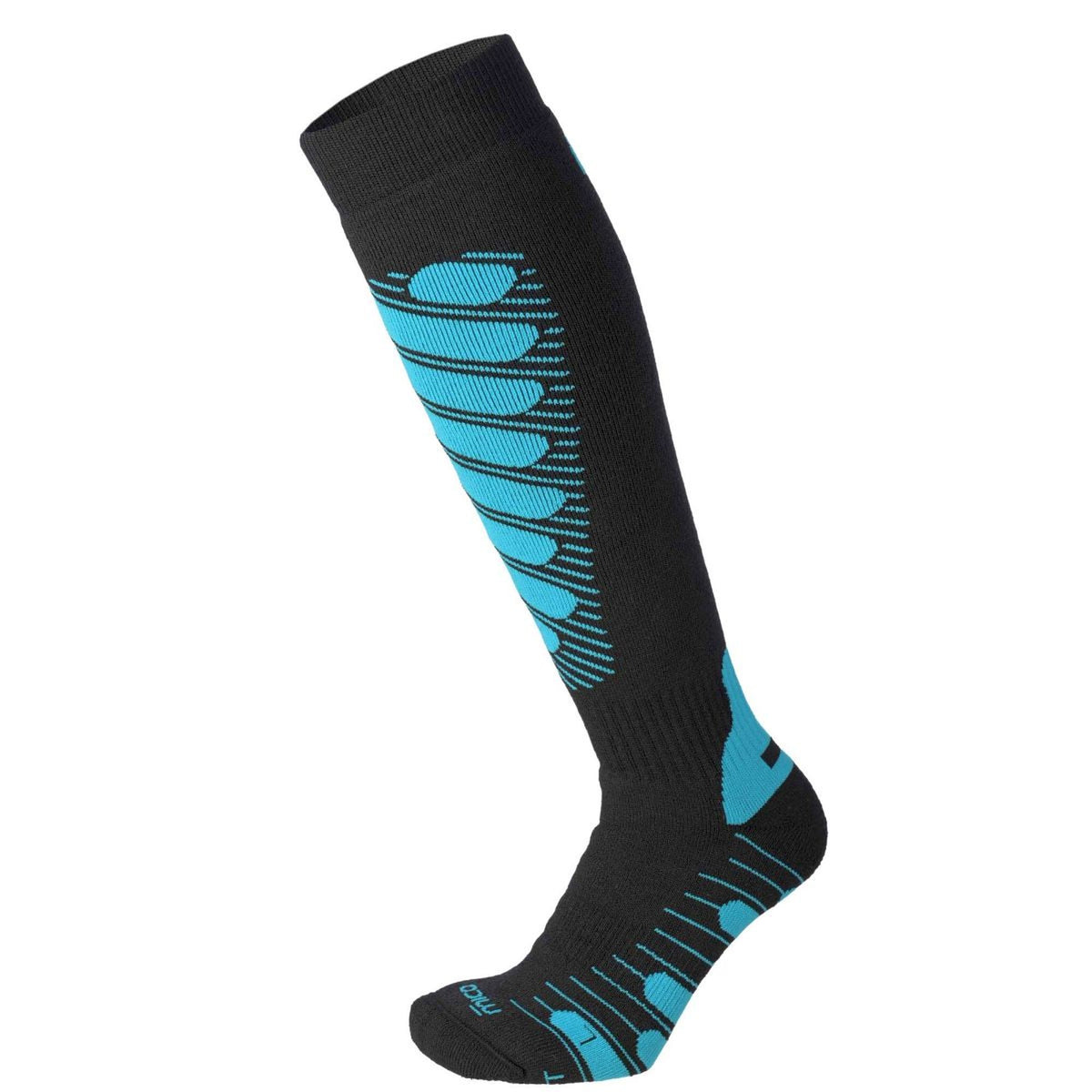 Mico SUPERTHERMO PRIMALOFT KIDS SKI SOCKS, NERO/TURCHESE, XS – obrázek 1