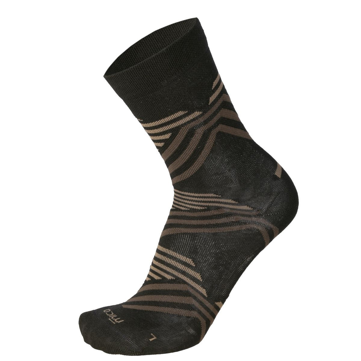 Mico LIGHT W. NATURAL MERINO RUN CREW SOCK, NERO/GRIGIO, L – obrázek 1