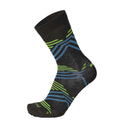 Mico LIGHT W. NATURAL MERINO RUN CREW SOCK, NERO/VERDE PRATO, L – obrázek 1