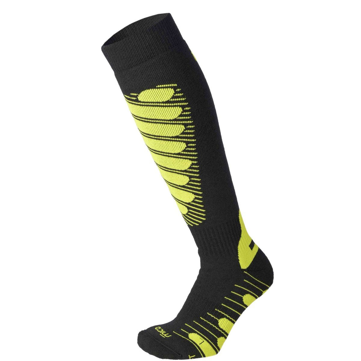 Mico SUPERTHERMO PRIMALOFT KIDS SKI SOCKS, NERO GIALLO FLUO, XS – obrázek 1