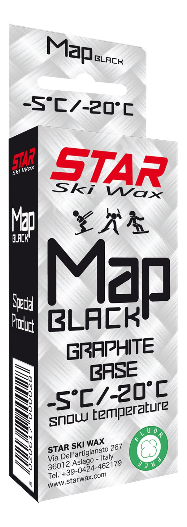 Star Ski Wax Map black grafite base 60g